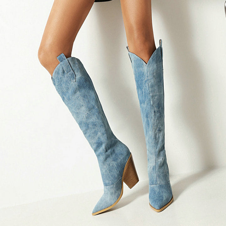 Oaklee | Women’s Elegant Knee High Cowboy Boots