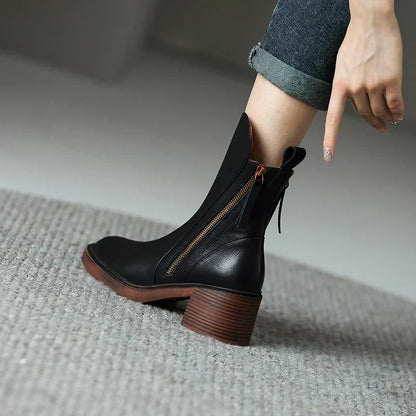 Sibar | Women's Casual Block Heel Ankle Boots