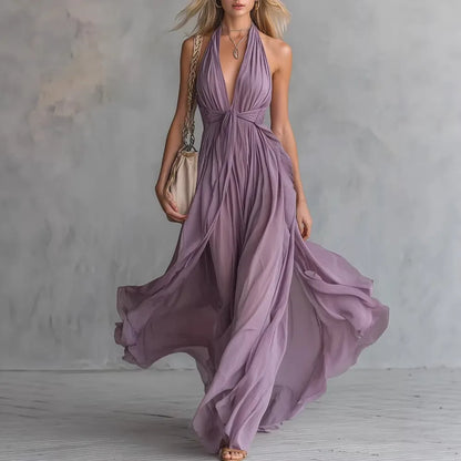 Rabea | Women's Elegant Halterneck Maxi Dress