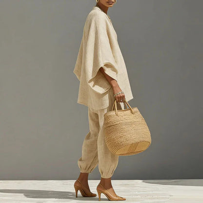 Ava | Women's Elegant Linen Maxi Co-Ord Set