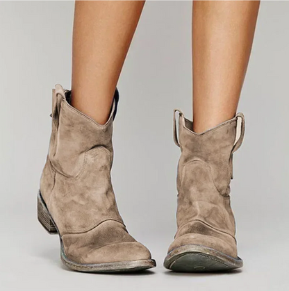 Deirdre | Women's Western Suede Low Block Heel Boots