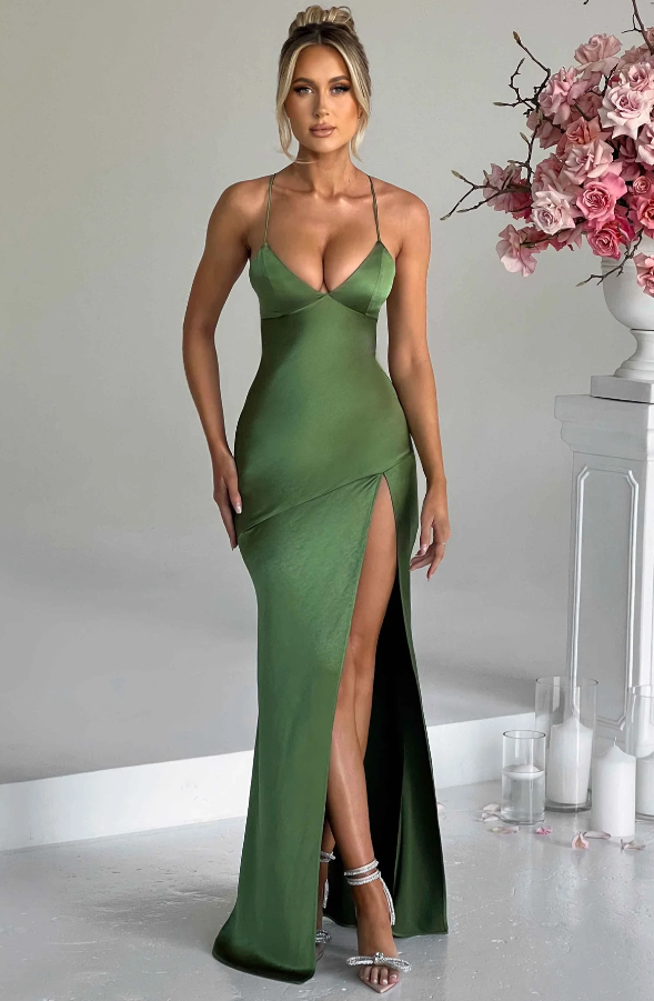 Teagan | Women’s V-Neck Wedding Guest Maxi Dress