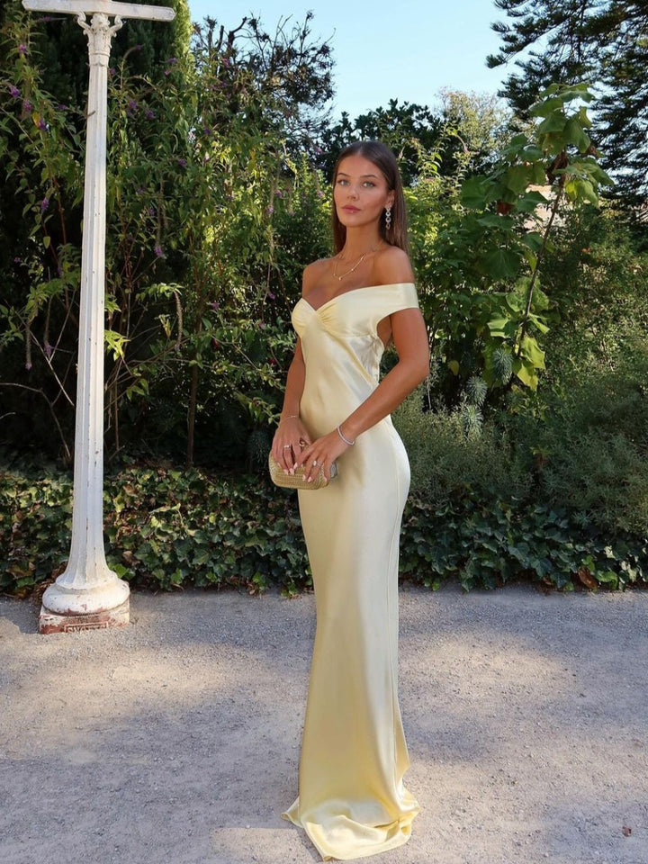 Gloria | Women’s Satin Wedding Guest Maxi Dress