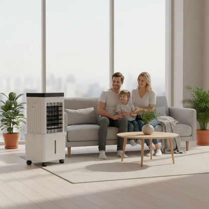 Portable Air Cooler Fan With Wheels | Air Conditioner Humidifier For Home Use