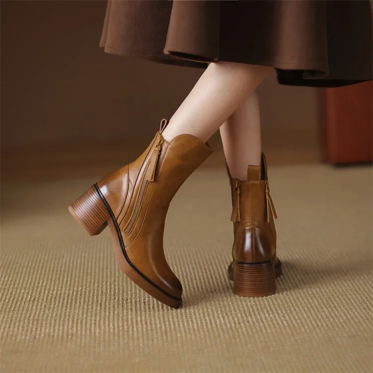 Sibar | Women's Casual Block Heel Ankle Boots