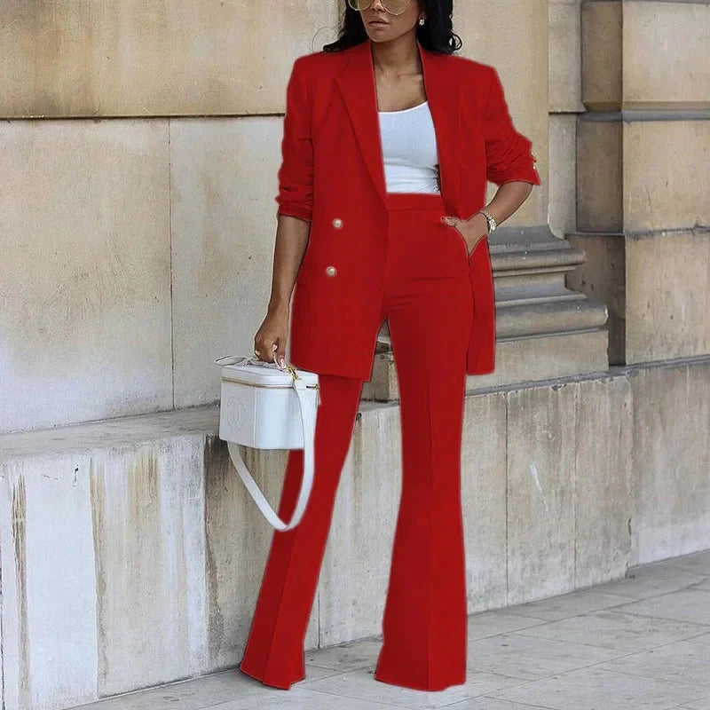 Sadhbh | Women Double-Breasted Blazer and Trousers Suit