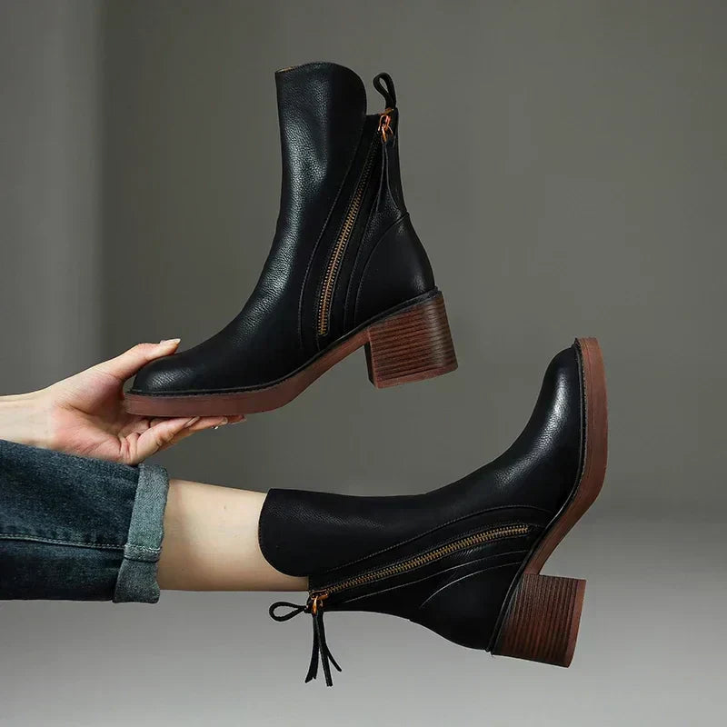 Sibar | Women's Casual Block Heel Ankle Boots