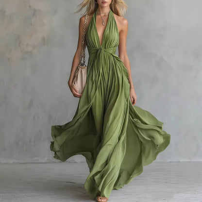 Rabea | Women's Elegant Halterneck Maxi Dress