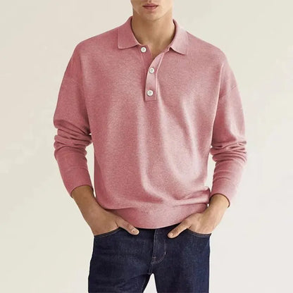 Theo | Men Casual Long Sleeve Polo Shirt