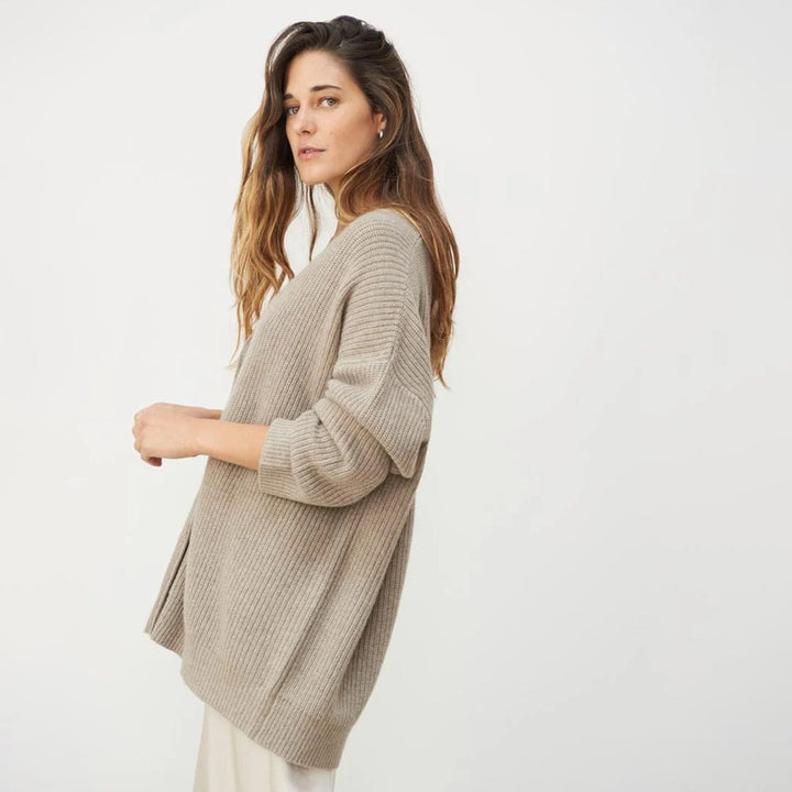 Kallie | Women’s V-Neck Ribbed Knit Cardigan