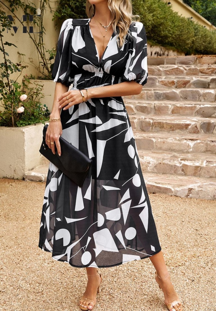 Amelia | Women's V-Neck Floral Summer Dress