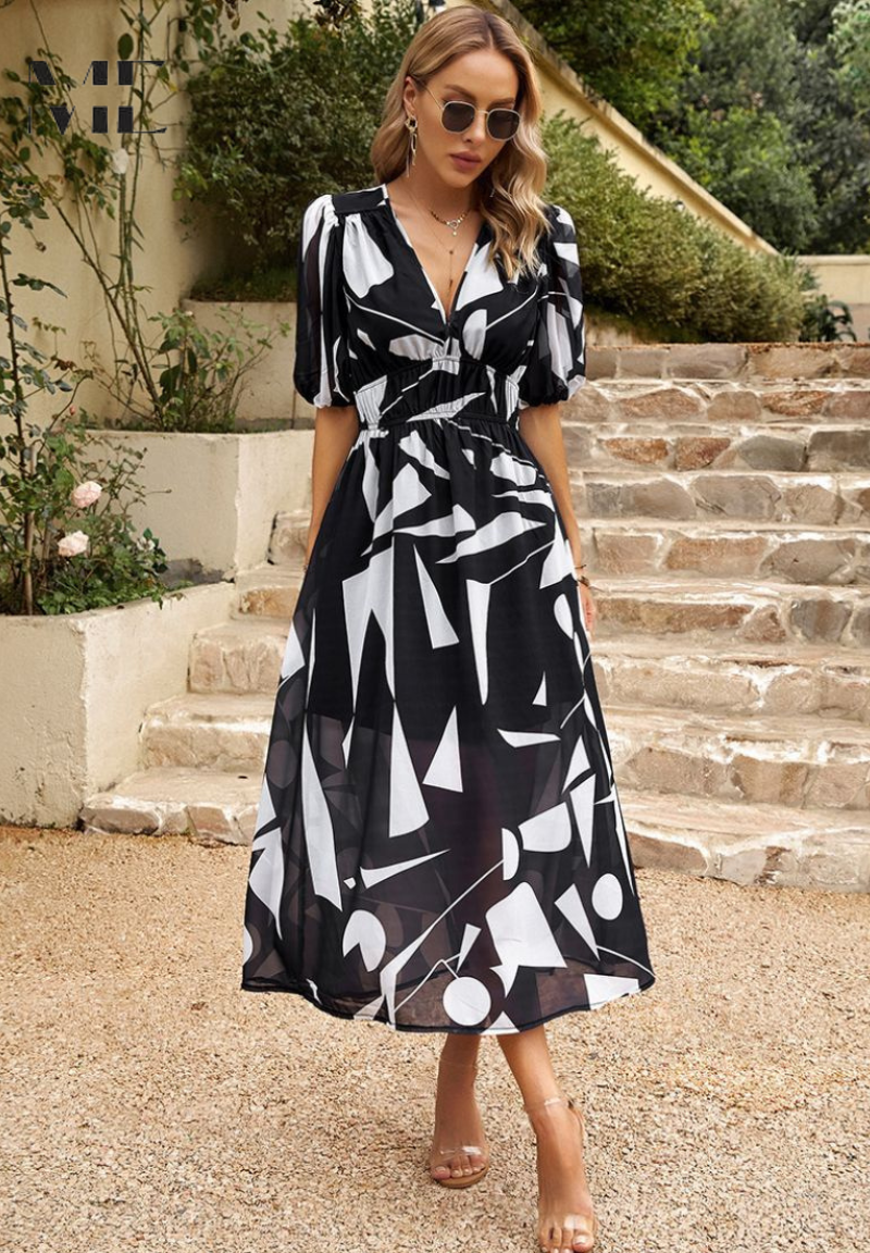 Amelia | Women's V-Neck Floral Summer Dress