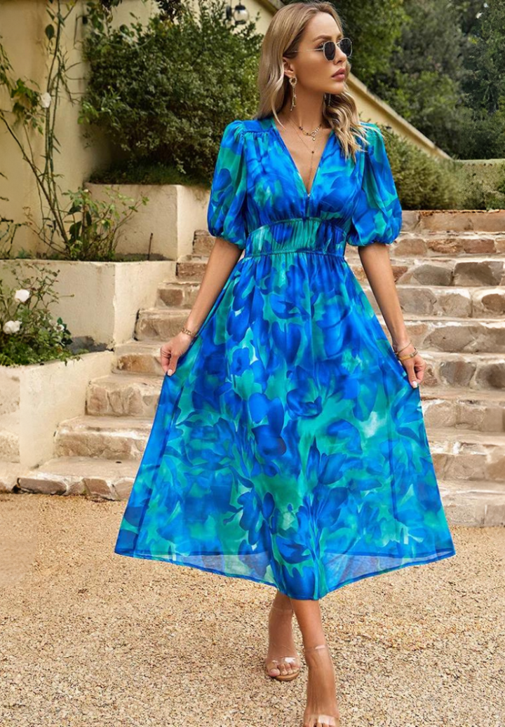 Amelia | Women's V-Neck Floral Summer Dress