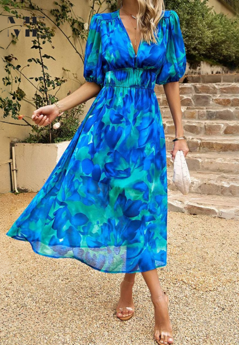 Amelia | Women's V-Neck Floral Summer Dress