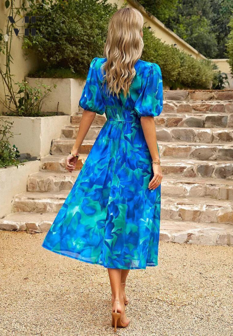 Amelia | Women's V-Neck Floral Summer Dress