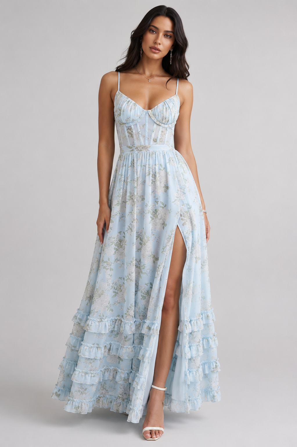 Fiona | Women's Floral Side Slit Maxi Dress