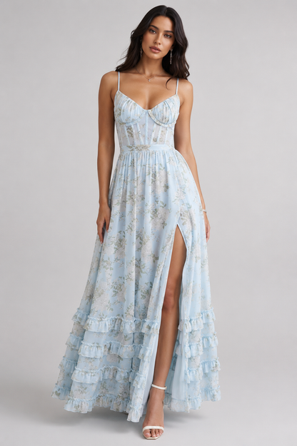 Fiona | Women's Floral Side Slit Maxi Dress