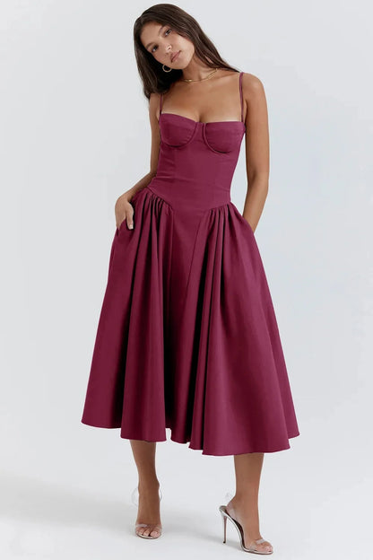 Eimear | Women Elegant Sleeveless Midi Dress