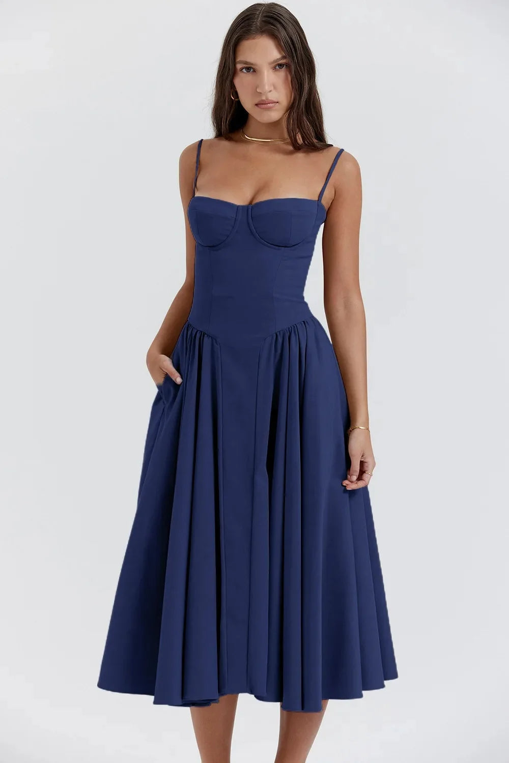 Eimear | Women Elegant Sleeveless Midi Dress