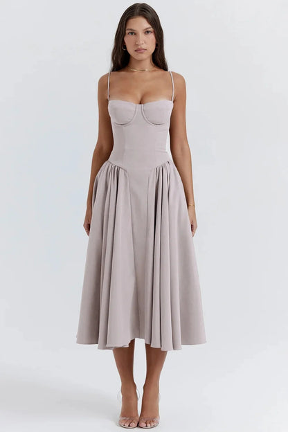 Eimear | Women Elegant Sleeveless Midi Dress