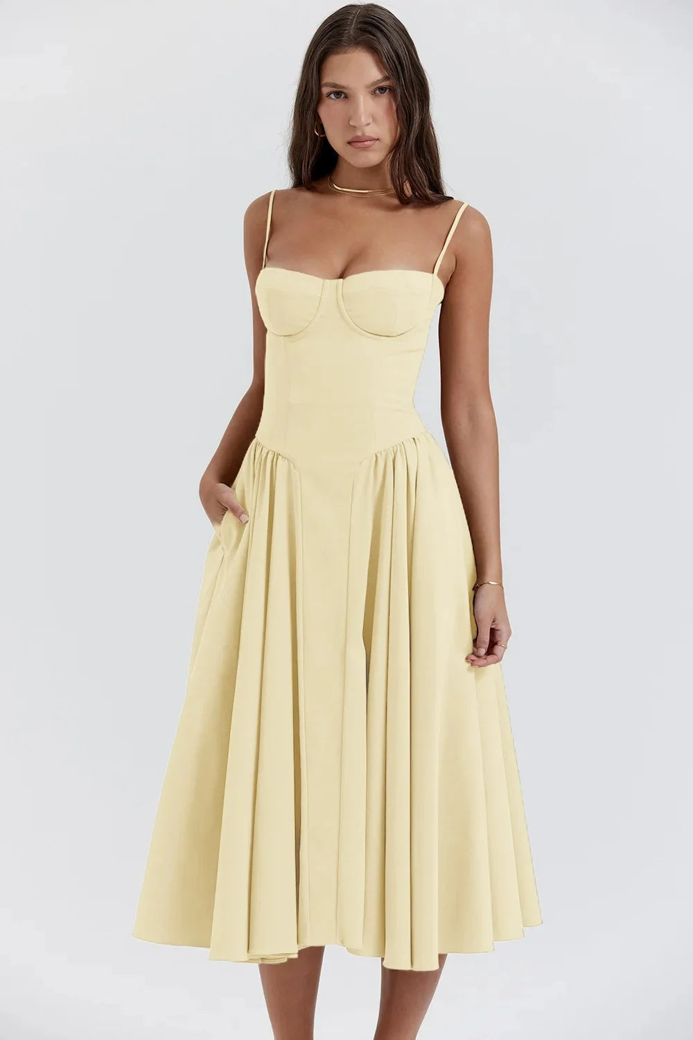 Eimear | Women Elegant Sleeveless Midi Dress