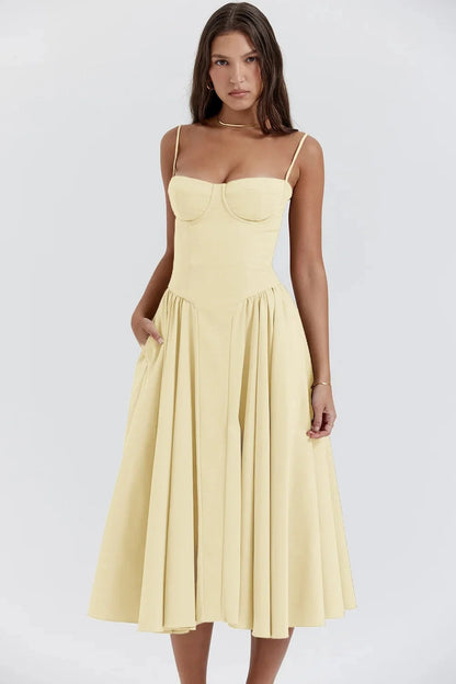 Eimear | Women Elegant Sleeveless Midi Dress