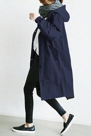 Brynn | Women’s Hooded Long Fit Trenchcoat