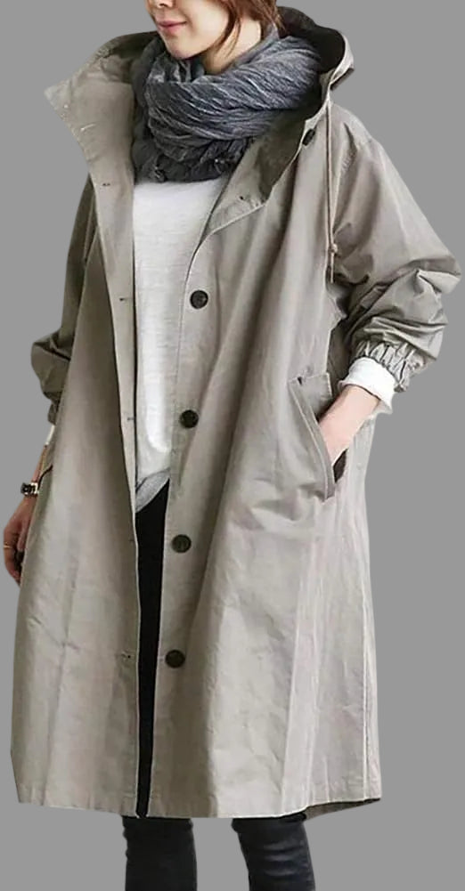 Brynn | Women’s Hooded Long Fit Trenchcoat