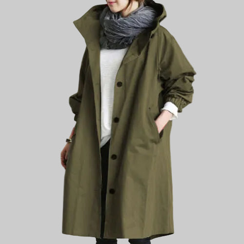Brynn | Women’s Hooded Long Fit Trenchcoat