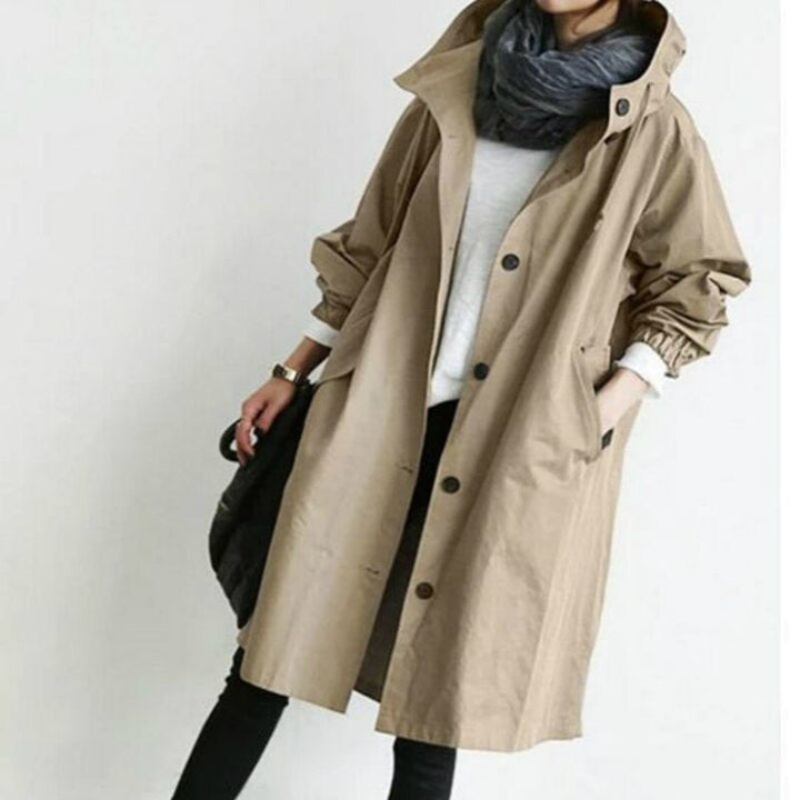 Brynn | Women’s Hooded Long Fit Trenchcoat