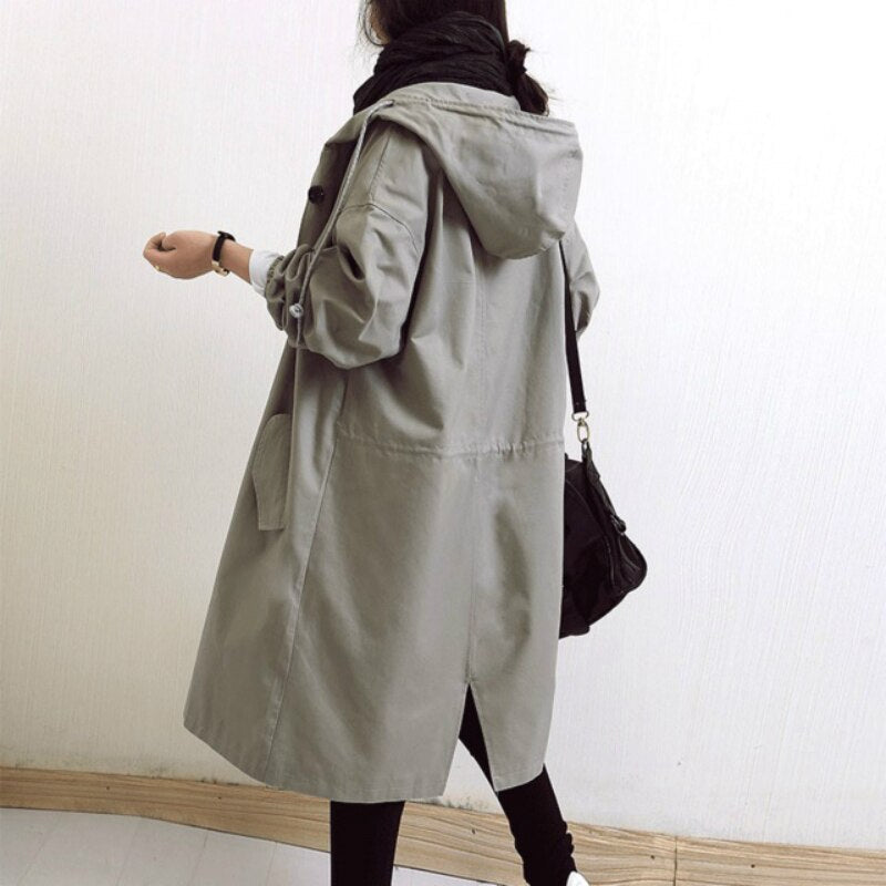 Brynn | Women’s Hooded Long Fit Trenchcoat