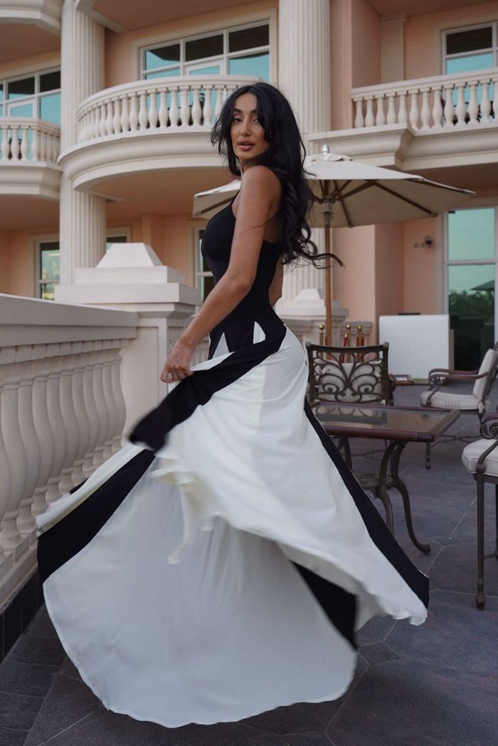 Delilah | Women’s Contrast Panel Wedding Guest Dress