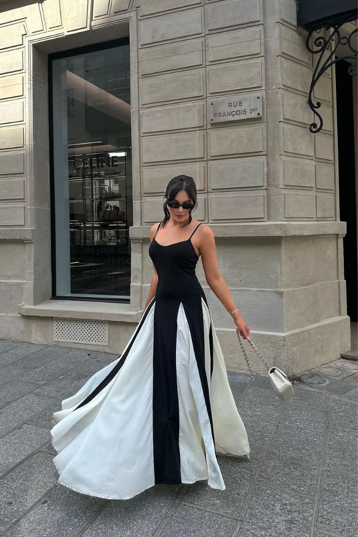 Delilah | Women’s Contrast Panel Wedding Guest Dress