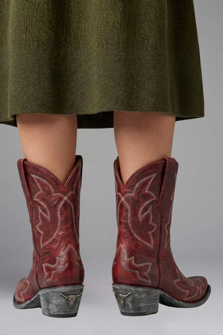 Jessica | Women's Embroidered Cowboy Ankle Boots