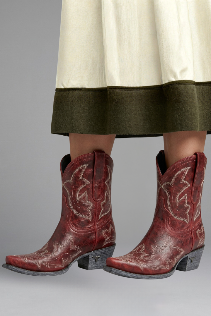 Jessica | Women's Embroidered Cowboy Ankle Boots