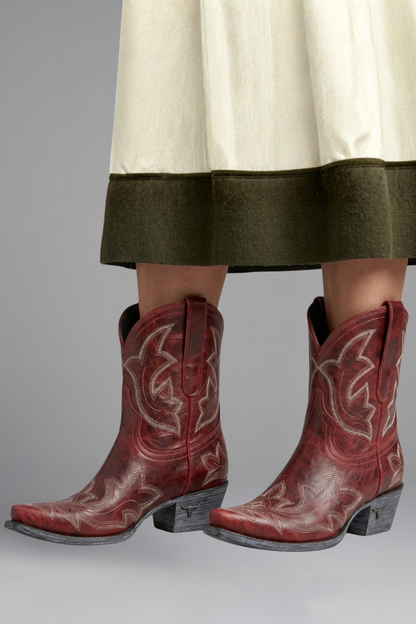 Jessica | Women's Embroidered Cowboy Ankle Boots