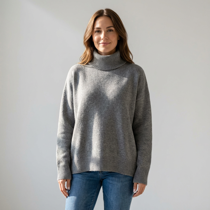 Women's Chunky Turtleneck Sweater – Oversized Knit Pullover