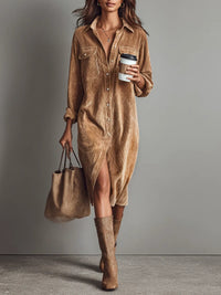 Kathi | Women's Elegant Button-Up Midi Dress