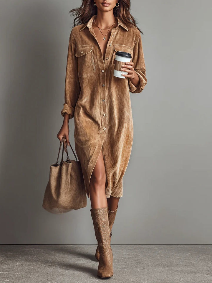 Kathi | Women's Elegant Button-Up Midi Dress