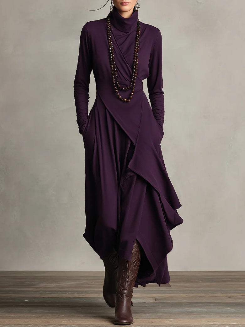 Lorelei | Women’s Casual Turtleneck Maxi Dress with Long Sleeves