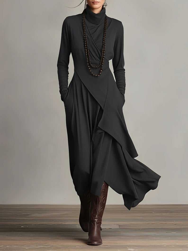 Lorelei | Women’s Casual Turtleneck Maxi Dress with Long Sleeves