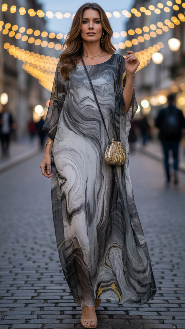 Maisie | Women’s Marble Print Wedding Guest Dress