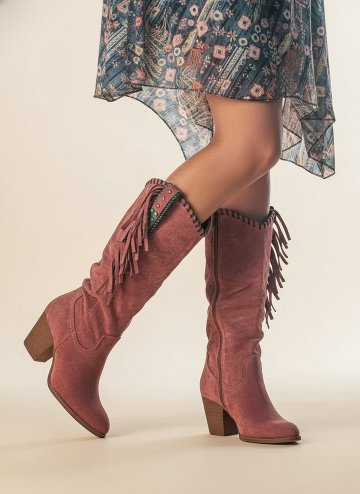 Giovanna | Women’s Fringe Knee High Cowboy Boots