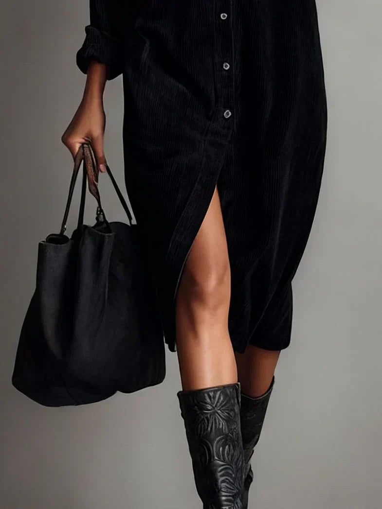 Kathi | Women's Elegant Button-Up Midi Dress