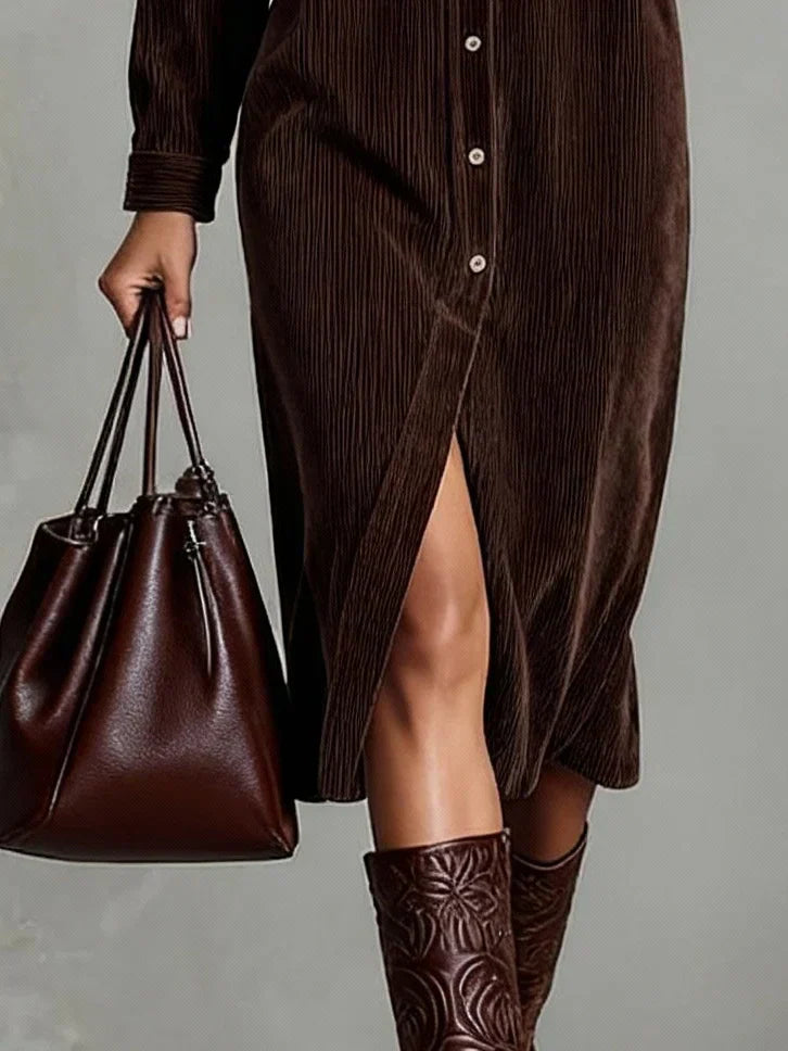 Kathi | Women's Elegant Button-Up Midi Dress