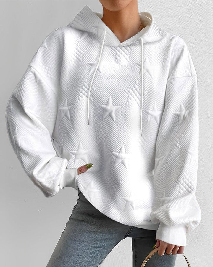 Ellarie | Women’s Star Pattern Textured Hoodie