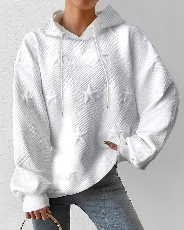 Ellarie | Women’s Star Pattern Textured Hoodie