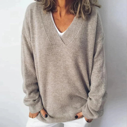 Ciara | Women's Casual Loose Fit V-Neck Jumper