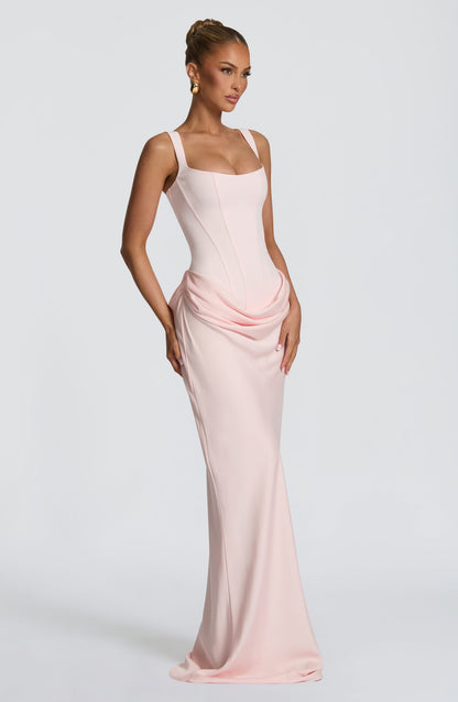 Vesper | Women's Elegant Draped Square Neck Maxi Dress