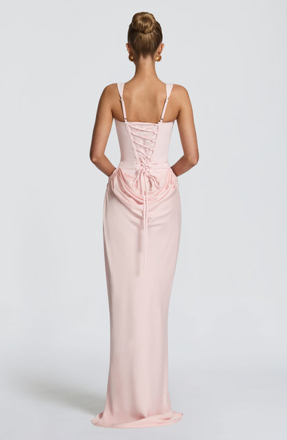 Vesper | Women's Elegant Draped Square Neck Maxi Dress